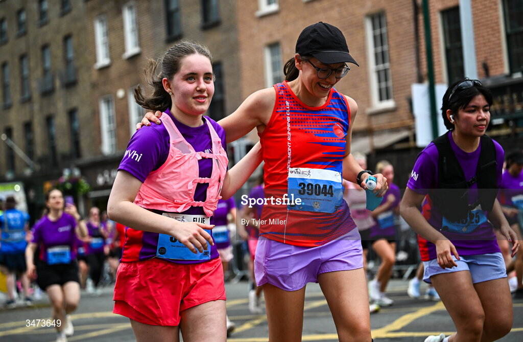 31 May 2026; Participants during the 2026 Vhi Women’s Mini Marathon. Almost 30,000 women from all over the country took to the streets of Dublin to run, walk and jog the 10km route, raising much needed funds for hundreds of charities around the country. www.vhiwomensminimarathon.ie. Photo by Tyler Miller/Sportsfile
