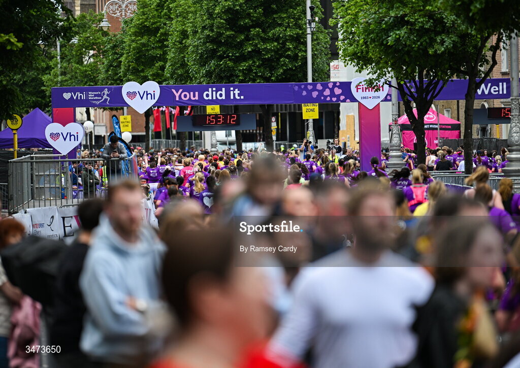 31 May 2026; Participants during the 2026 Vhi Women’s Mini Marathon. Almost 30,000 women from all over the country took to the streets of Dublin to run, walk and jog the 10km route, raising much needed funds for hundreds of charities around the country. www.vhiwomensminimarathon.ie. Photo by Ramsey Cardy/Sportsfile