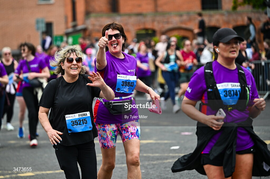 31 May 2026; Participants during the 2026 Vhi Women’s Mini Marathon. Almost 30,000 women from all over the country took to the streets of Dublin to run, walk and jog the 10km route, raising much needed funds for hundreds of charities around the country. www.vhiwomensminimarathon.ie. Photo by Tyler Miller/Sportsfile