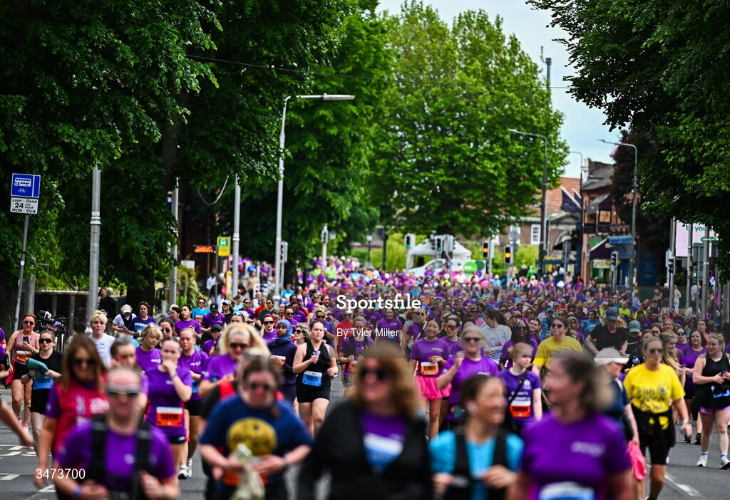 31 May 2026; Participants during the 2026 Vhi Women’s Mini Marathon. Almost 30,000 women from all over the country took to the streets of Dublin to run, walk and jog the 10km route, raising much needed funds for hundreds of charities around the country. www.vhiwomensminimarathon.ie. Photo by Tyler Miller/Sportsfile