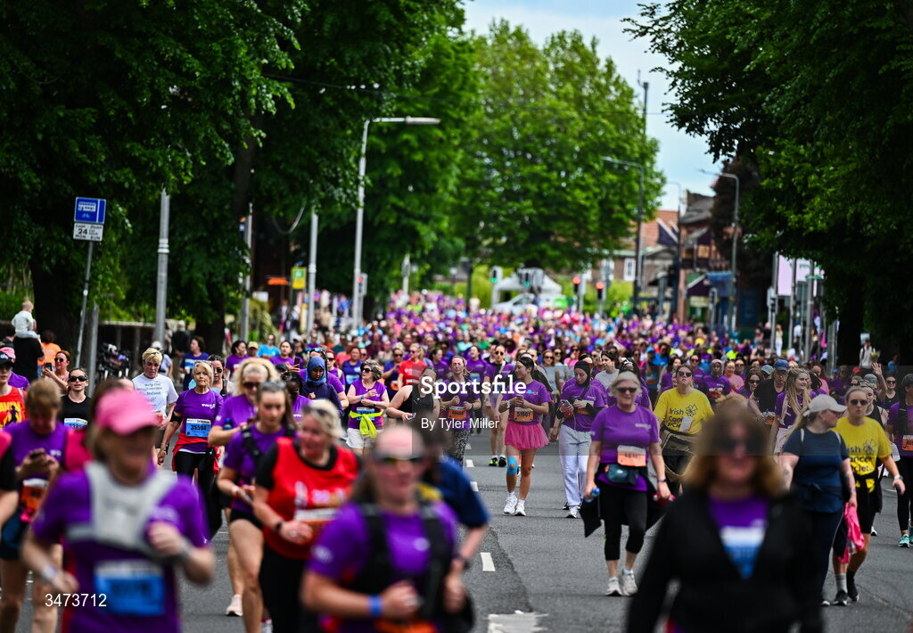 31 May 2026; Participants during the 2026 Vhi Women’s Mini Marathon. Almost 30,000 women from all over the country took to the streets of Dublin to run, walk and jog the 10km route, raising much needed funds for hundreds of charities around the country. www.vhiwomensminimarathon.ie. Photo by Tyler Miller/Sportsfile