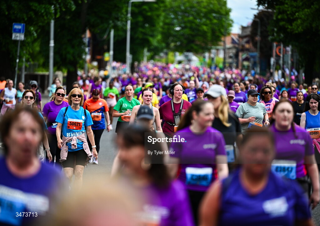 31 May 2026; Participants during the 2026 Vhi Women’s Mini Marathon. Almost 30,000 women from all over the country took to the streets of Dublin to run, walk and jog the 10km route, raising much needed funds for hundreds of charities around the country. www.vhiwomensminimarathon.ie. Photo by Tyler Miller/Sportsfile