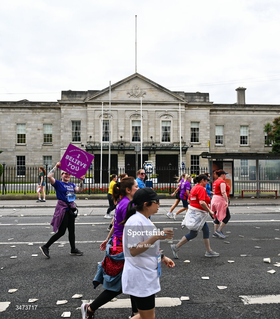 31 May 2026; Participants during the 2026 Vhi Women’s Mini Marathon. Almost 30,000 women from all over the country took to the streets of Dublin to run, walk and jog the 10km route, raising much needed funds for hundreds of charities around the country. www.vhiwomensminimarathon.ie. Photo by Tyler Miller/Sportsfile