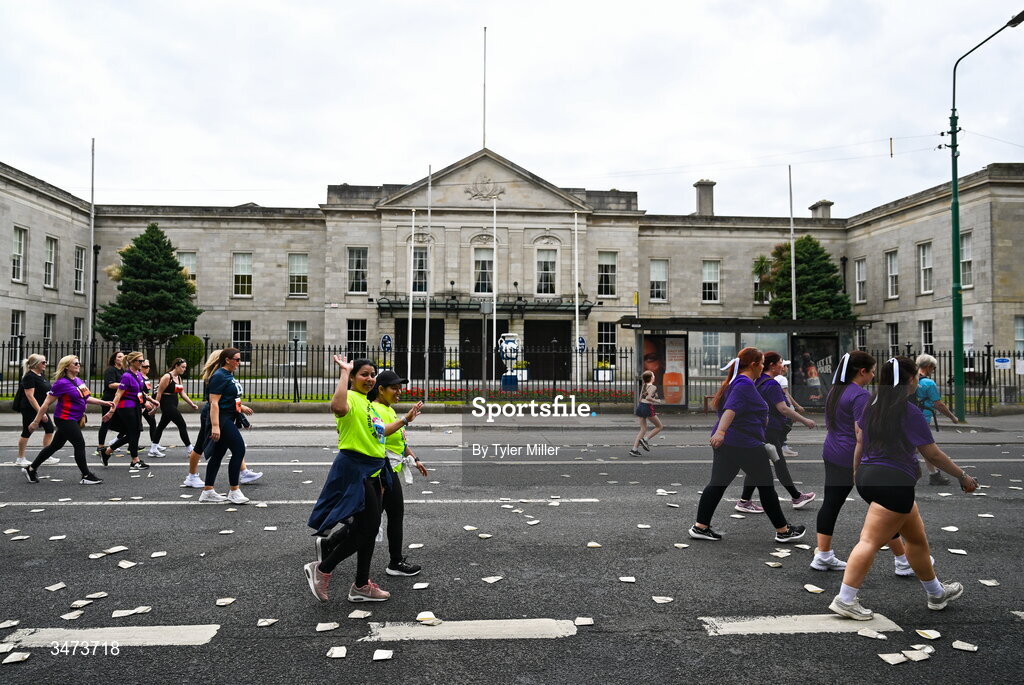 31 May 2026; Participants during the 2026 Vhi Women’s Mini Marathon. Almost 30,000 women from all over the country took to the streets of Dublin to run, walk and jog the 10km route, raising much needed funds for hundreds of charities around the country. www.vhiwomensminimarathon.ie. Photo by Tyler Miller/Sportsfile