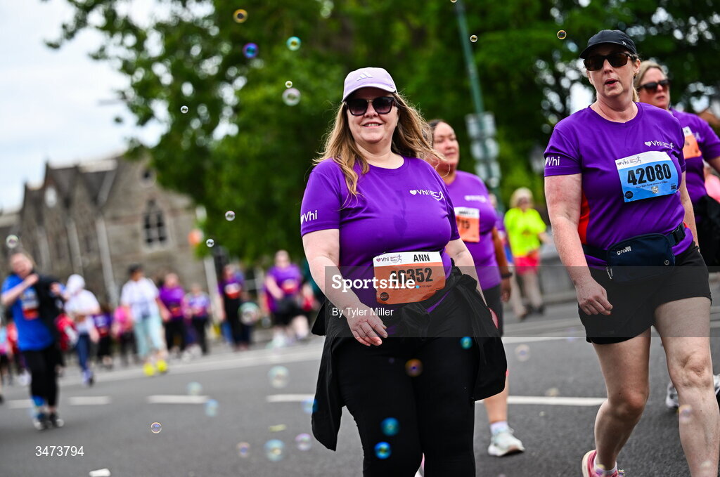 31 May 2026; Participants during the 2026 Vhi Women’s Mini Marathon. Almost 30,000 women from all over the country took to the streets of Dublin to run, walk and jog the 10km route, raising much needed funds for hundreds of charities around the country. www.vhiwomensminimarathon.ie. Photo by Tyler Miller/Sportsfile