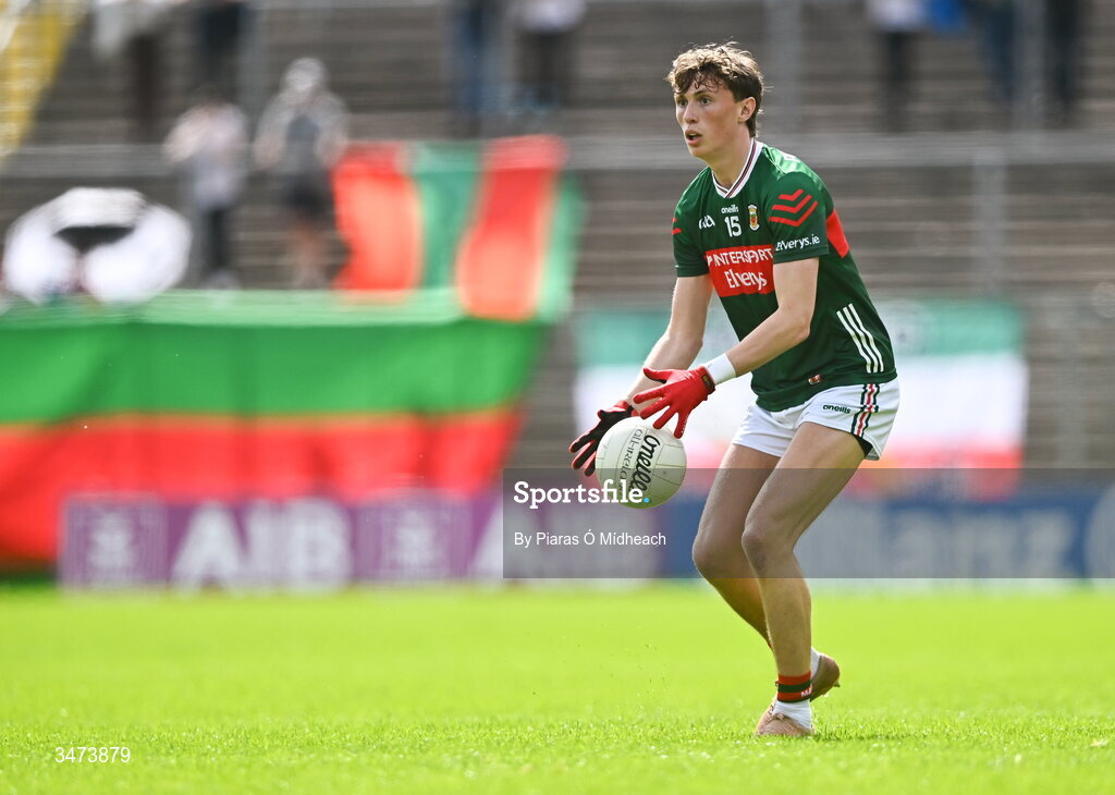 31 May 2026; Kobe McDonald of Mayo during the GAA Football All-Ireland Senior Championship Round 1 match between Monaghan and Mayo at St Tiernach's Park in Clones, Monaghan. Photo by Piaras Ó Mídheach/Sportsfile