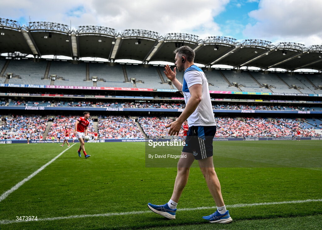 31 May 2026; Dublin acting manager Dean Rock during the GAA Football All-Ireland Senior Championship Round 1 match between Dublin and Louth at Croke Park in Dublin. Photo by David Fitzgerald/Sportsfile