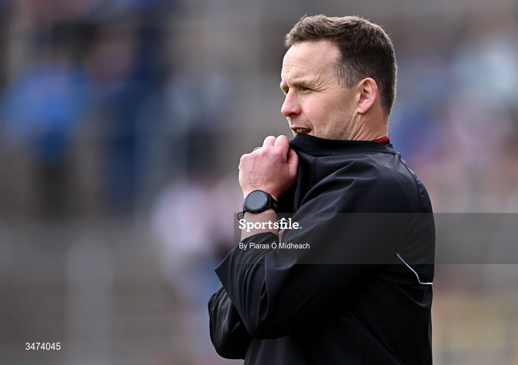 31 May 2026; Mayo manager Andy Moran during the GAA Football All-Ireland Senior Championship Round 1 match between Monaghan and Mayo at St Tiernach's Park in Clones, Monaghan. Photo by Piaras Ó Mídheach/Sportsfile