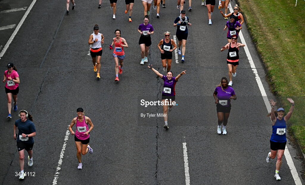 31 May 2026; Participants during the 2026 Vhi Women’s Mini Marathon. Almost 30,000 women from all over the country took to the streets of Dublin to run, walk and jog the 10km route, raising much needed funds for hundreds of charities around the country. www.vhiwomensminimarathon.ie. Photo by Tyler Miller/Sportsfile