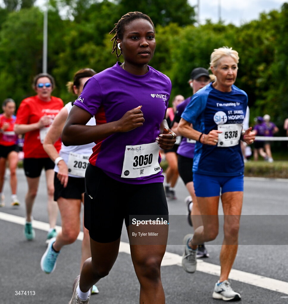 31 May 2026; Participants during the 2026 Vhi Women’s Mini Marathon. Almost 30,000 women from all over the country took to the streets of Dublin to run, walk and jog the 10km route, raising much needed funds for hundreds of charities around the country. www.vhiwomensminimarathon.ie. Photo by Tyler Miller/Sportsfile