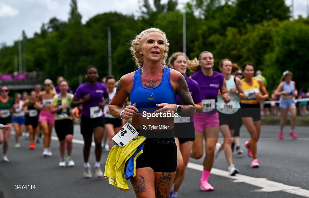 31 May 2026; Participants during the 2026 Vhi Women’s Mini Marathon. Almost 30,000 women from all over the country took to the streets of Dublin to run, walk and jog the 10km route, raising much needed funds for hundreds of charities around the country. www.vhiwomensminimarathon.ie. Photo by Tyler Miller/Sportsfile