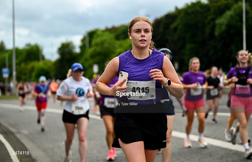 31 May 2026; Participants during the 2026 Vhi Women’s Mini Marathon. Almost 30,000 women from all over the country took to the streets of Dublin to run, walk and jog the 10km route, raising much needed funds for hundreds of charities around the country. www.vhiwomensminimarathon.ie. Photo by Tyler Miller/Sportsfile