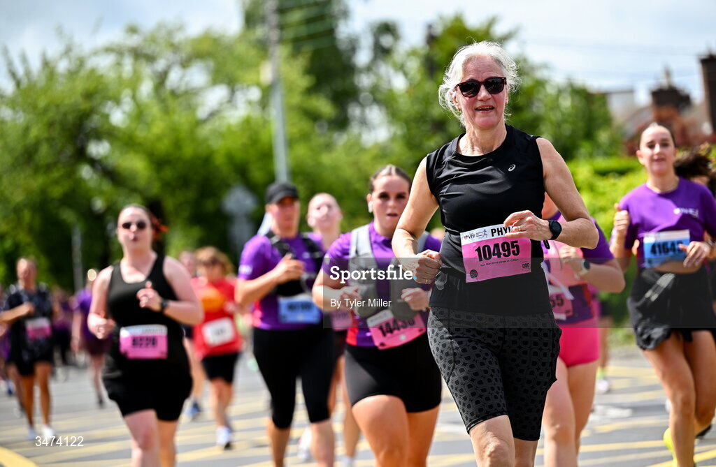 31 May 2026; Participants during the 2026 Vhi Women’s Mini Marathon. Almost 30,000 women from all over the country took to the streets of Dublin to run, walk and jog the 10km route, raising much needed funds for hundreds of charities around the country. www.vhiwomensminimarathon.ie. Photo by Tyler Miller/Sportsfile