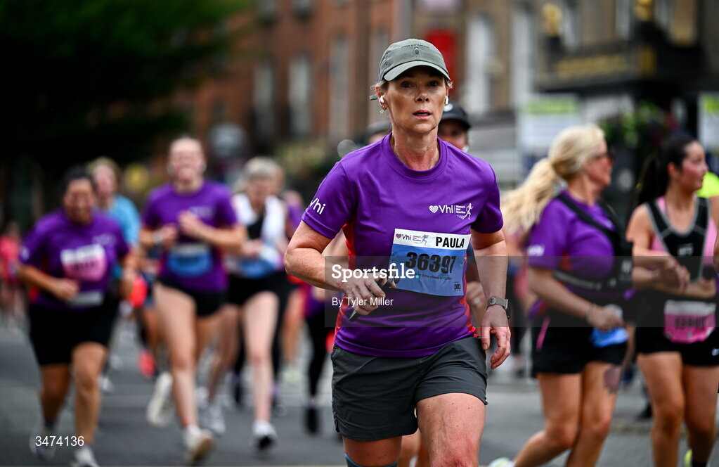 31 May 2026; Participants during the 2026 Vhi Women’s Mini Marathon. Almost 30,000 women from all over the country took to the streets of Dublin to run, walk and jog the 10km route, raising much needed funds for hundreds of charities around the country. www.vhiwomensminimarathon.ie. Photo by Tyler Miller/Sportsfile