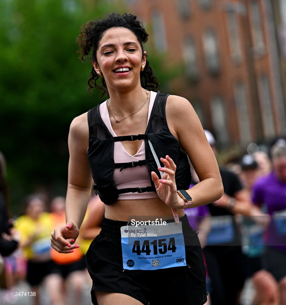 31 May 2026; Participants during the 2026 Vhi Women’s Mini Marathon. Almost 30,000 women from all over the country took to the streets of Dublin to run, walk and jog the 10km route, raising much needed funds for hundreds of charities around the country. www.vhiwomensminimarathon.ie. Photo by Tyler Miller/Sportsfile