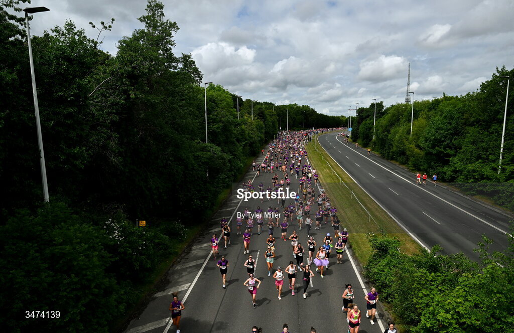 31 May 2026; Participants during the 2026 Vhi Women’s Mini Marathon. Almost 30,000 women from all over the country took to the streets of Dublin to run, walk and jog the 10km route, raising much needed funds for hundreds of charities around the country. www.vhiwomensminimarathon.ie. Photo by Tyler Miller/Sportsfile