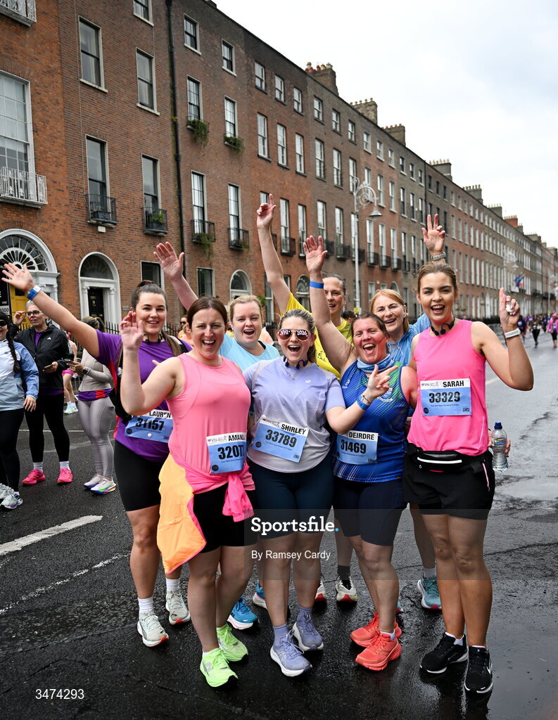 31 May 2026; Participants before the 2026 Vhi Women’s Mini Marathon. Almost 30,000 women from all over the country took to the streets of Dublin to run, walk and jog the 10km route, raising much needed funds for hundreds of charities around the country. www.vhiwomensminimarathon.ie. Photo by Ramsey Cardy/Sportsfile