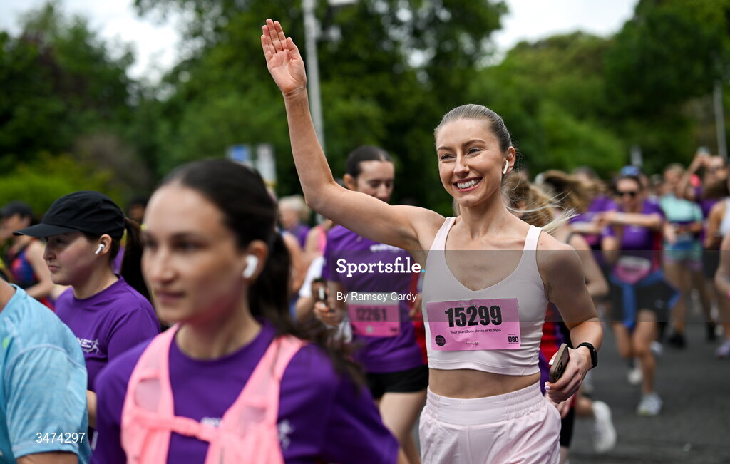 31 May 2026; Participants during the 2026 Vhi Women’s Mini Marathon. Almost 30,000 women from all over the country took to the streets of Dublin to run, walk and jog the 10km route, raising much needed funds for hundreds of charities around the country. www.vhiwomensminimarathon.ie. Photo by Ramsey Cardy/Sportsfile
