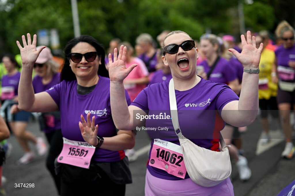 31 May 2026; Participants during the 2026 Vhi Women’s Mini Marathon. Almost 30,000 women from all over the country took to the streets of Dublin to run, walk and jog the 10km route, raising much needed funds for hundreds of charities around the country. www.vhiwomensminimarathon.ie. Photo by Ramsey Cardy/Sportsfile