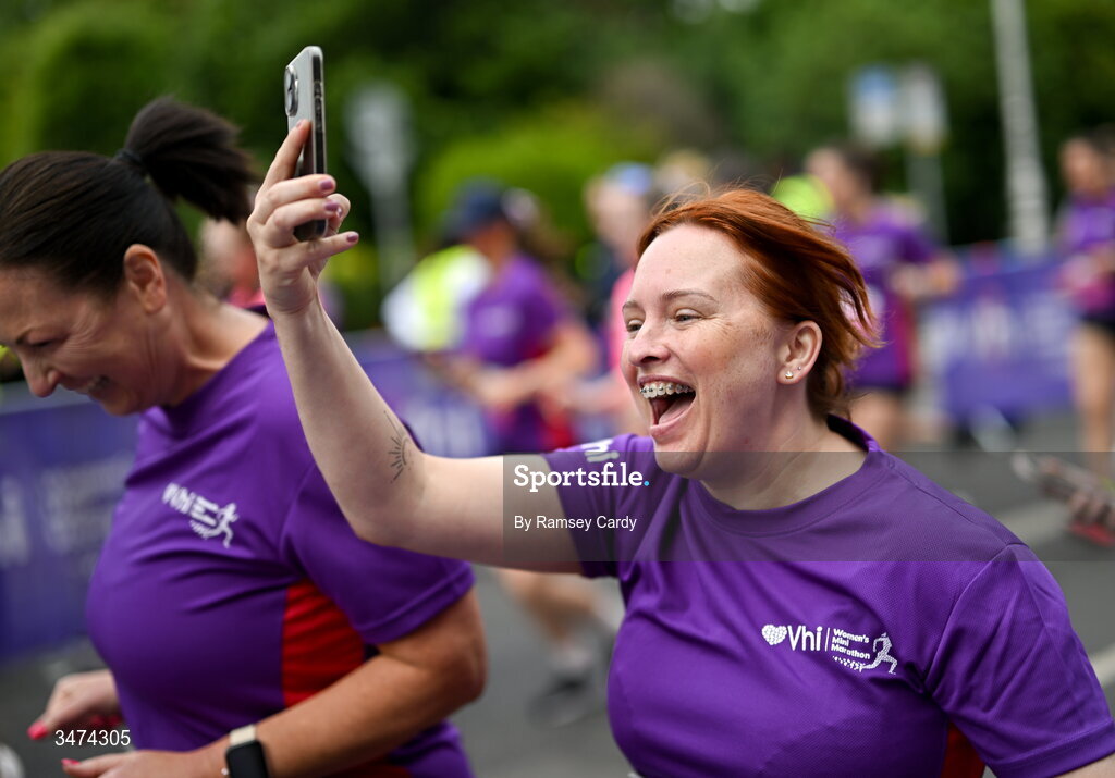 31 May 2026; Participants during the 2026 Vhi Women’s Mini Marathon. Almost 30,000 women from all over the country took to the streets of Dublin to run, walk and jog the 10km route, raising much needed funds for hundreds of charities around the country. www.vhiwomensminimarathon.ie. Photo by Ramsey Cardy/Sportsfile