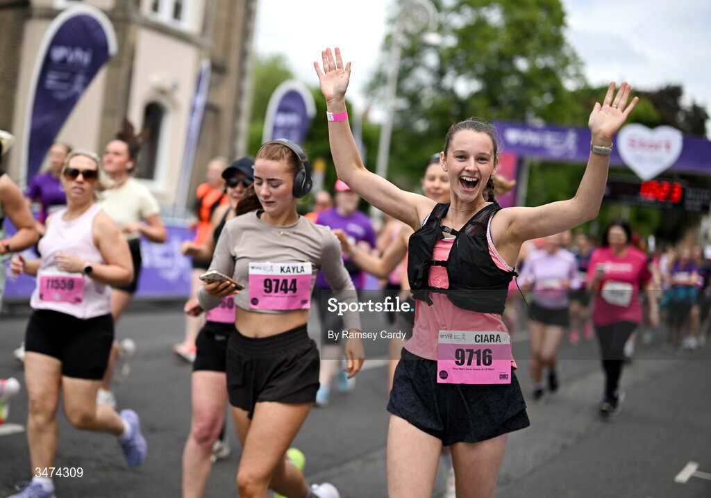 31 May 2026; Participants during the 2026 Vhi Women’s Mini Marathon. Almost 30,000 women from all over the country took to the streets of Dublin to run, walk and jog the 10km route, raising much needed funds for hundreds of charities around the country. www.vhiwomensminimarathon.ie. Photo by Ramsey Cardy/Sportsfile