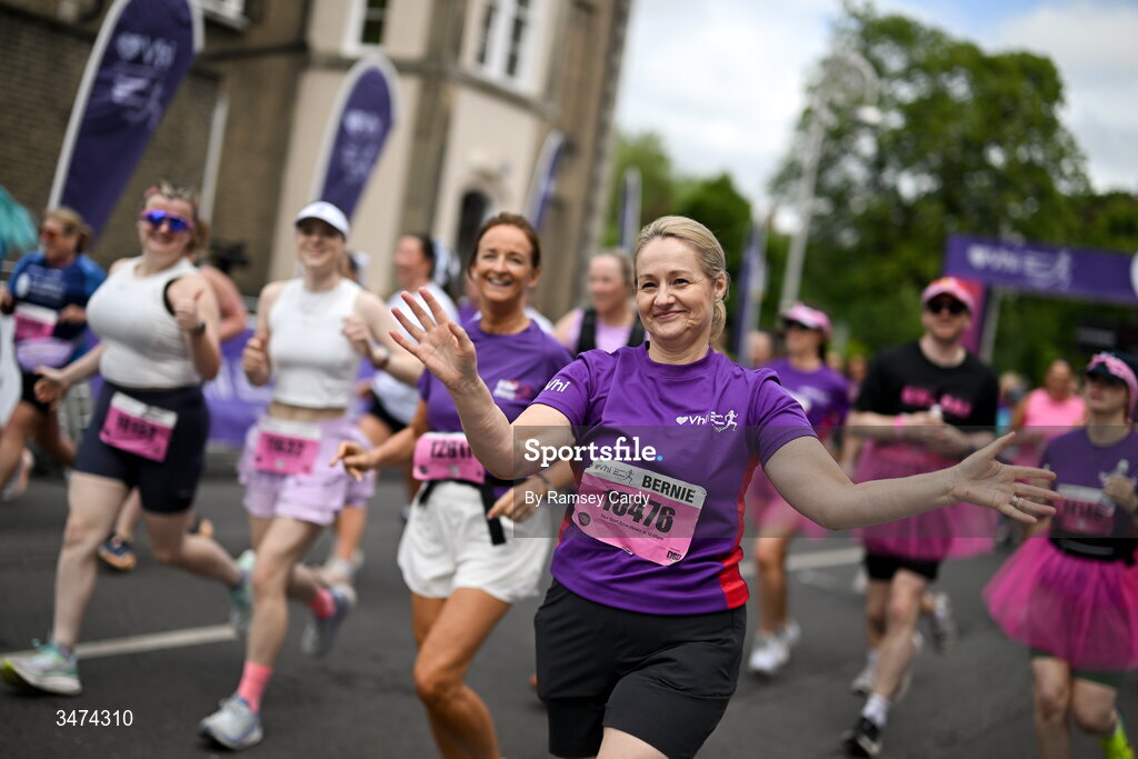 31 May 2026; Participants during the 2026 Vhi Women’s Mini Marathon. Almost 30,000 women from all over the country took to the streets of Dublin to run, walk and jog the 10km route, raising much needed funds for hundreds of charities around the country. www.vhiwomensminimarathon.ie. Photo by Ramsey Cardy/Sportsfile