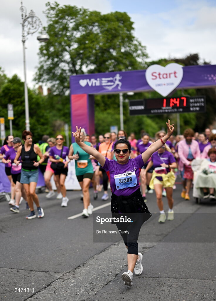 31 May 2026; Participants during the 2026 Vhi Women’s Mini Marathon. Almost 30,000 women from all over the country took to the streets of Dublin to run, walk and jog the 10km route, raising much needed funds for hundreds of charities around the country. www.vhiwomensminimarathon.ie. Photo by Ramsey Cardy/Sportsfile