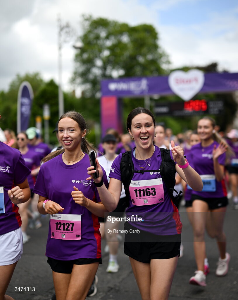 31 May 2026; Participants during the 2026 Vhi Women’s Mini Marathon. Almost 30,000 women from all over the country took to the streets of Dublin to run, walk and jog the 10km route, raising much needed funds for hundreds of charities around the country. www.vhiwomensminimarathon.ie. Photo by Ramsey Cardy/Sportsfile