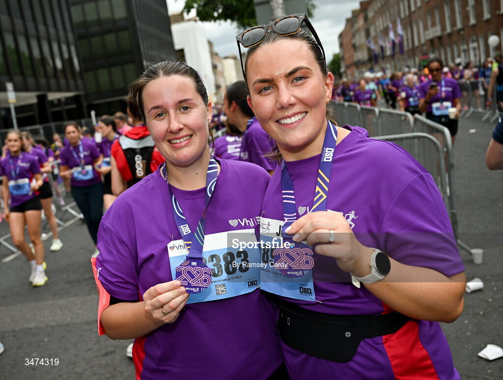 31 May 2026; Participants after the 2026 Vhi Women’s Mini Marathon. Almost 30,000 women from all over the country took to the streets of Dublin to run, walk and jog the 10km route, raising much needed funds for hundreds of charities around the country. www.vhiwomensminimarathon.ie. Photo by Ramsey Cardy/Sportsfile