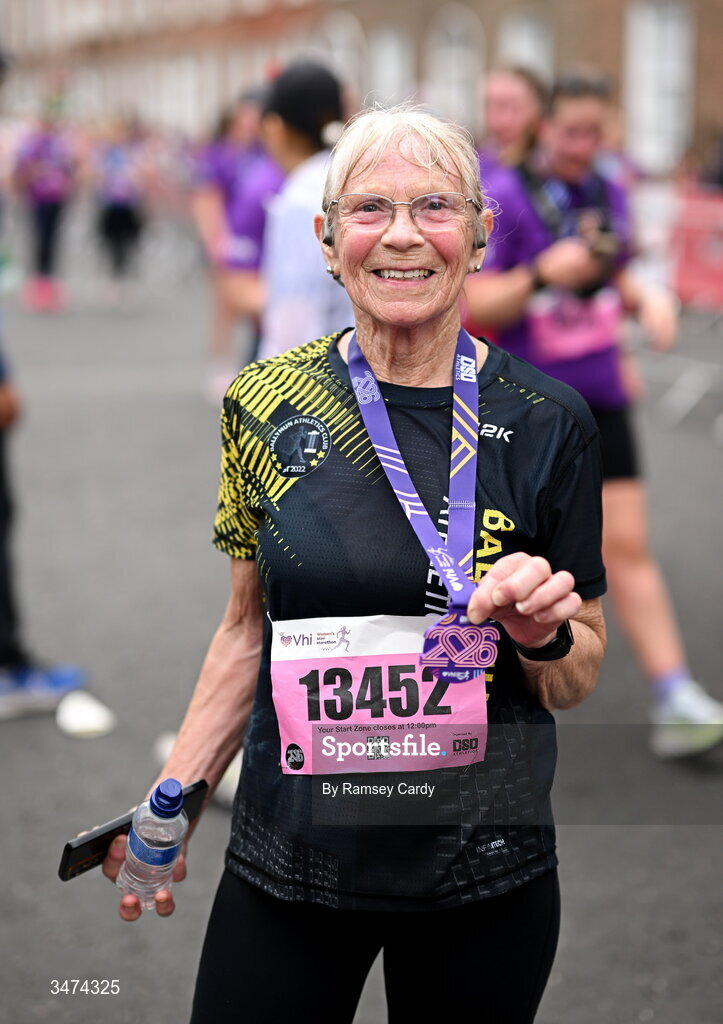 31 May 2026; Participants after the 2026 Vhi Women’s Mini Marathon. Almost 30,000 women from all over the country took to the streets of Dublin to run, walk and jog the 10km route, raising much needed funds for hundreds of charities around the country. www.vhiwomensminimarathon.ie. Photo by Ramsey Cardy/Sportsfile