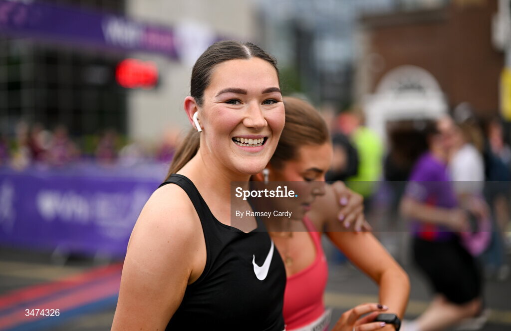 31 May 2026; Participants after the 2026 Vhi Women’s Mini Marathon. Almost 30,000 women from all over the country took to the streets of Dublin to run, walk and jog the 10km route, raising much needed funds for hundreds of charities around the country. www.vhiwomensminimarathon.ie. Photo by Ramsey Cardy/Sportsfile