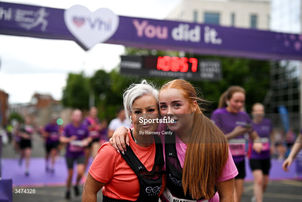 31 May 2026; Participants after the 2026 Vhi Women’s Mini Marathon. Almost 30,000 women from all over the country took to the streets of Dublin to run, walk and jog the 10km route, raising much needed funds for hundreds of charities around the country. www.vhiwomensminimarathon.ie. Photo by Ramsey Cardy/Sportsfile