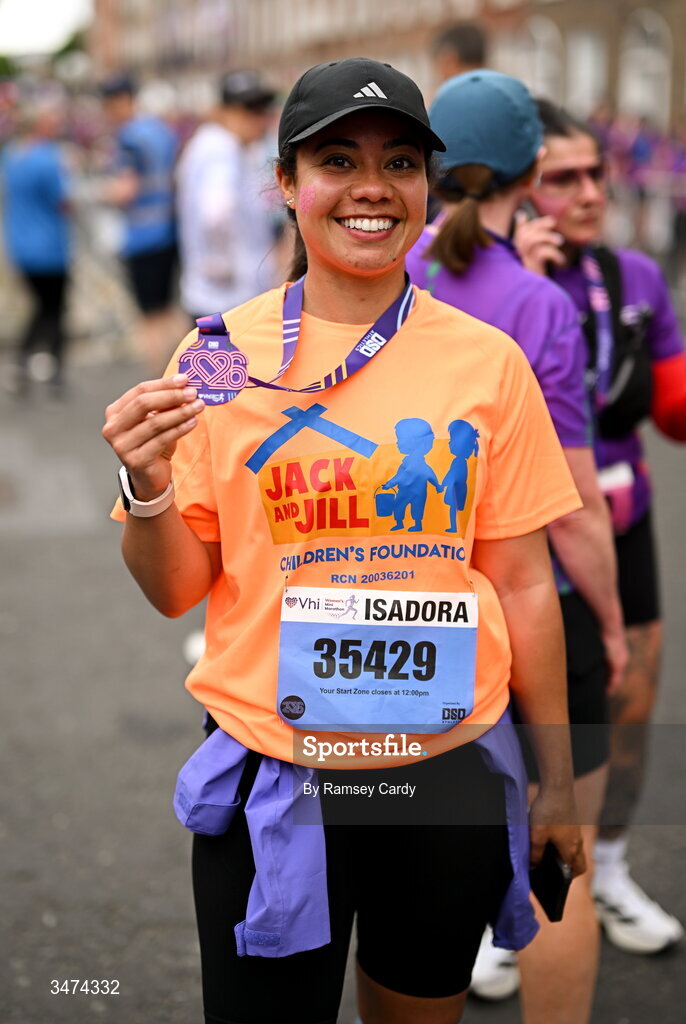 31 May 2026; Participants after the 2026 Vhi Women’s Mini Marathon. Almost 30,000 women from all over the country took to the streets of Dublin to run, walk and jog the 10km route, raising much needed funds for hundreds of charities around the country. www.vhiwomensminimarathon.ie. Photo by Ramsey Cardy/Sportsfile