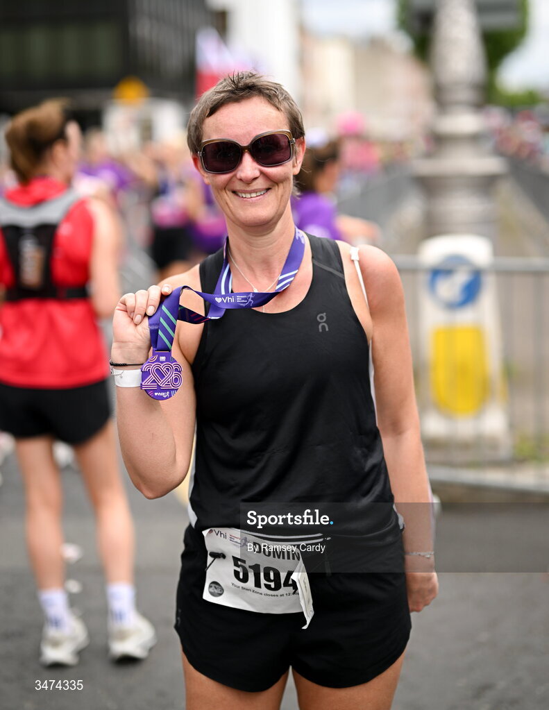 31 May 2026; Participants after the 2026 Vhi Women’s Mini Marathon. Almost 30,000 women from all over the country took to the streets of Dublin to run, walk and jog the 10km route, raising much needed funds for hundreds of charities around the country. www.vhiwomensminimarathon.ie. Photo by Ramsey Cardy/Sportsfile