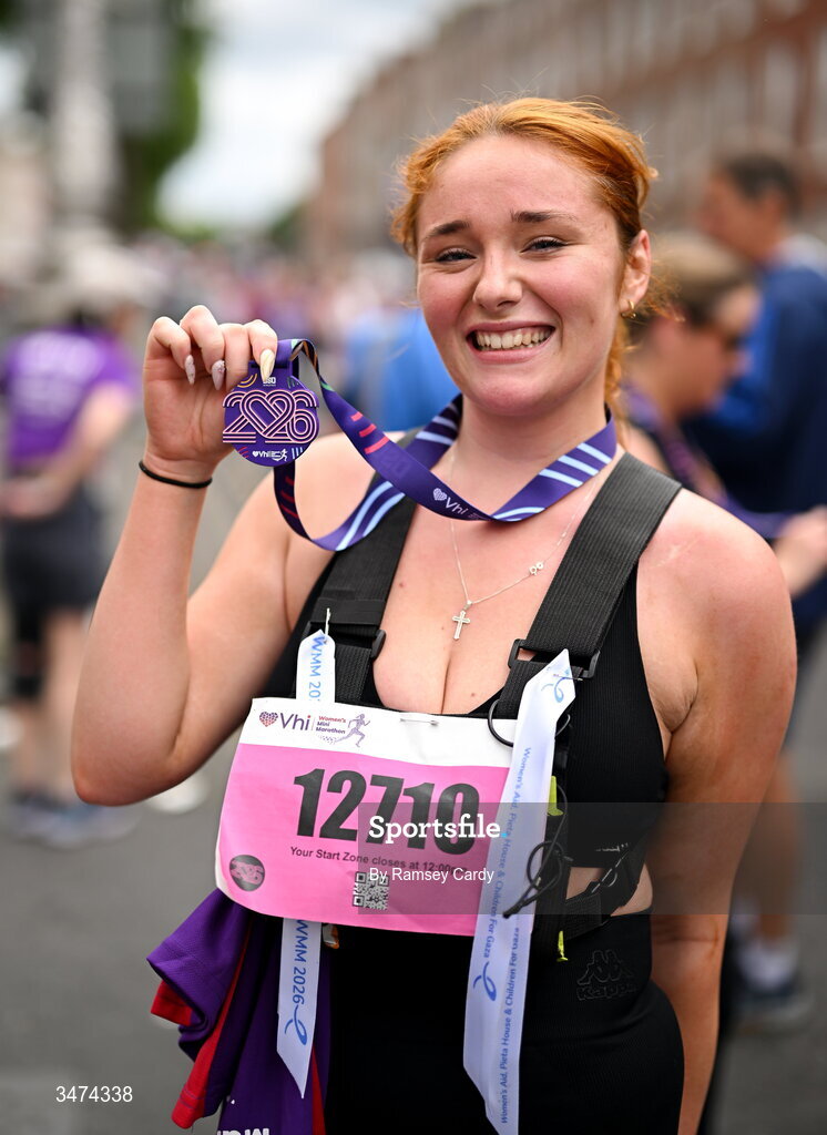 31 May 2026; Participants after the 2026 Vhi Women’s Mini Marathon. Almost 30,000 women from all over the country took to the streets of Dublin to run, walk and jog the 10km route, raising much needed funds for hundreds of charities around the country. www.vhiwomensminimarathon.ie. Photo by Ramsey Cardy/Sportsfile