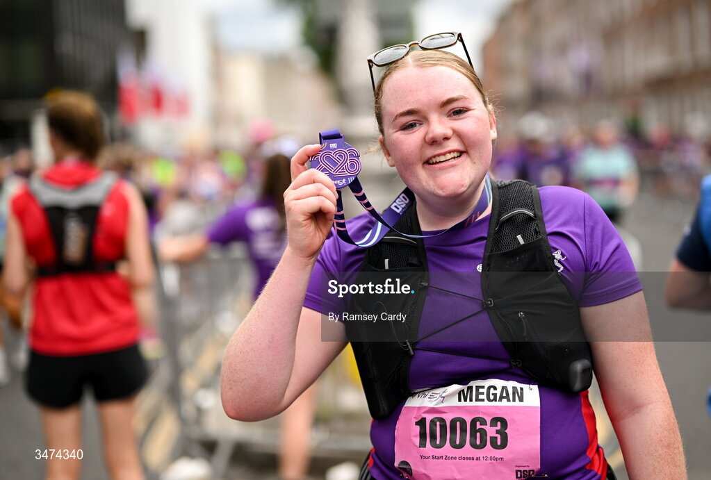 31 May 2026; Participants after the 2026 Vhi Women’s Mini Marathon. Almost 30,000 women from all over the country took to the streets of Dublin to run, walk and jog the 10km route, raising much needed funds for hundreds of charities around the country. www.vhiwomensminimarathon.ie. Photo by Ramsey Cardy/Sportsfile
