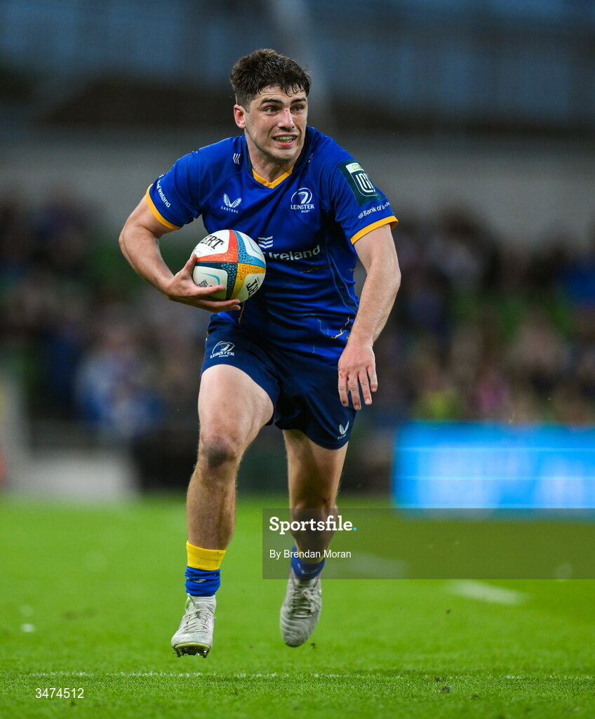 30 May 2026; Jimmy O'Brien of Leinster during the United Rugby Championship quarter-final match between Leinster and Lions at the Aviva Stadium in Dublin. Photo by Brendan Moran/Sportsfile