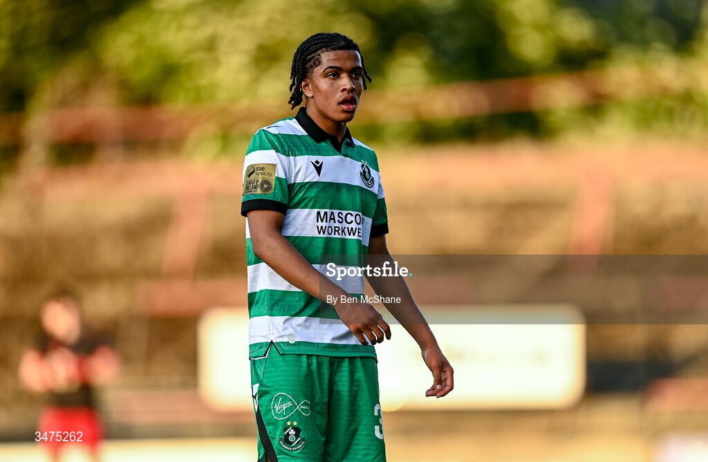 25 May 2026; Victor Ozhianvuna of Shamrock Rovers during the SSE Airtricity Men’s Premier Division match between Bohemians and Shamrock Rovers at Dalymount Park in Dublin. Photo by Ben McShane/Sportsfile