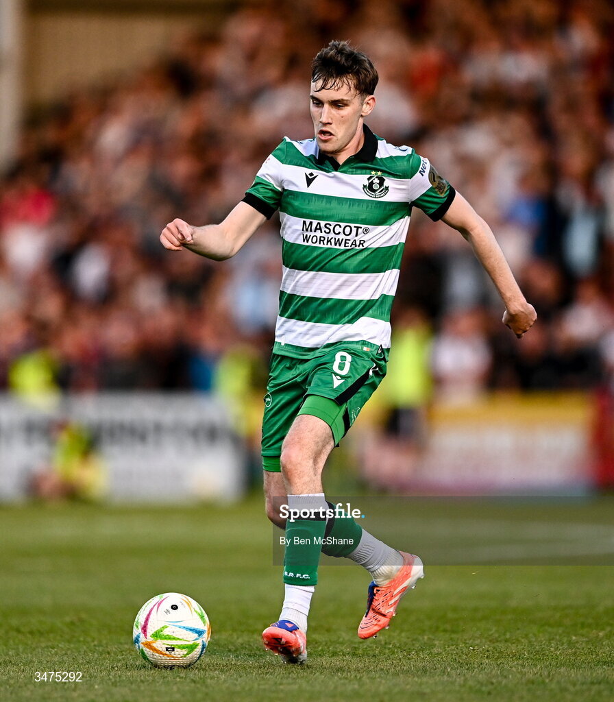 25 May 2026; Matt Healy of Shamrock Rovers during the SSE Airtricity Men’s Premier Division match between Bohemians and Shamrock Rovers at Dalymount Park in Dublin. Photo by Ben McShane/Sportsfile