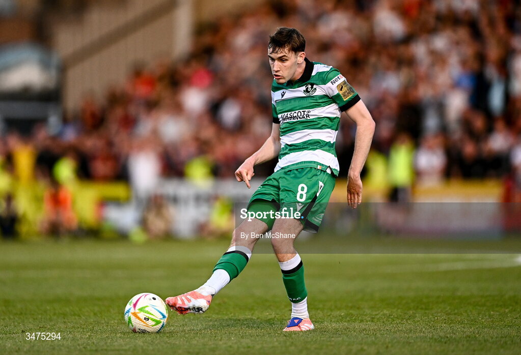 25 May 2026; Matt Healy of Shamrock Rovers during the SSE Airtricity Men’s Premier Division match between Bohemians and Shamrock Rovers at Dalymount Park in Dublin. Photo by Ben McShane/Sportsfile