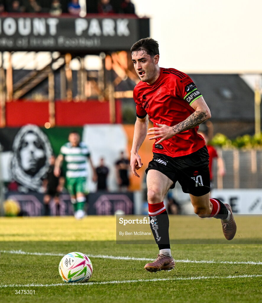 25 May 2026; Dawson Devoy of Bohemians during the SSE Airtricity Men’s Premier Division match between Bohemians and Shamrock Rovers at Dalymount Park in Dublin. Photo by Ben McShane/Sportsfile