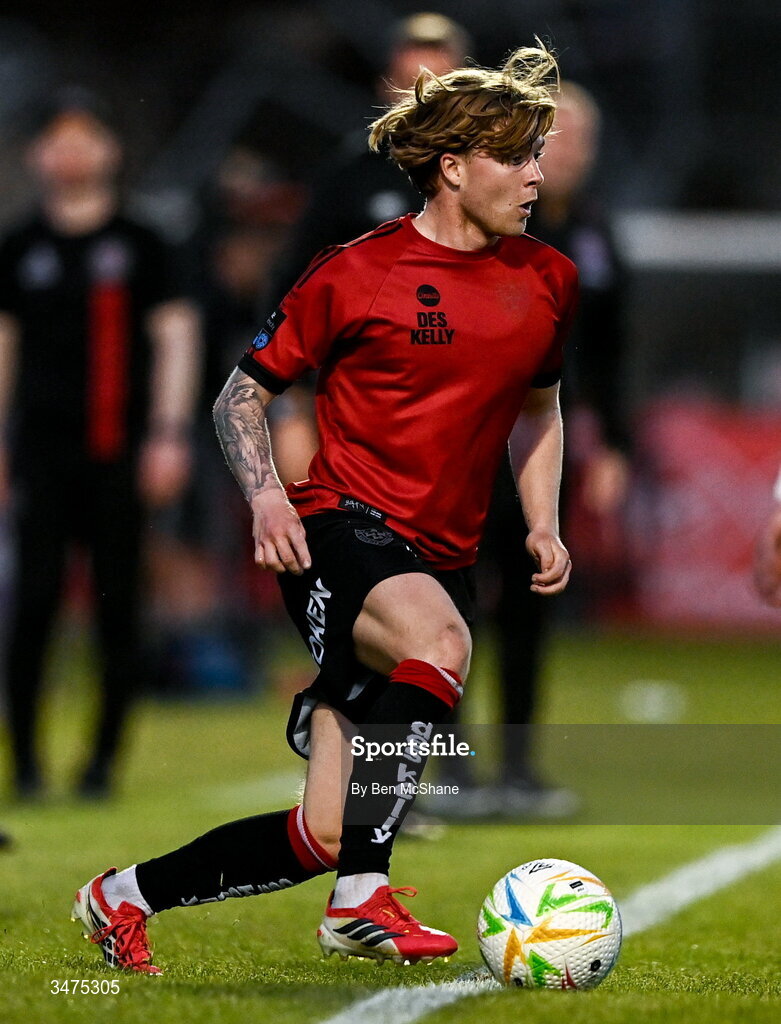 25 May 2026; Harry Vaughan of Bohemians during the SSE Airtricity Men’s Premier Division match between Bohemians and Shamrock Rovers at Dalymount Park in Dublin. Photo by Ben McShane/Sportsfile