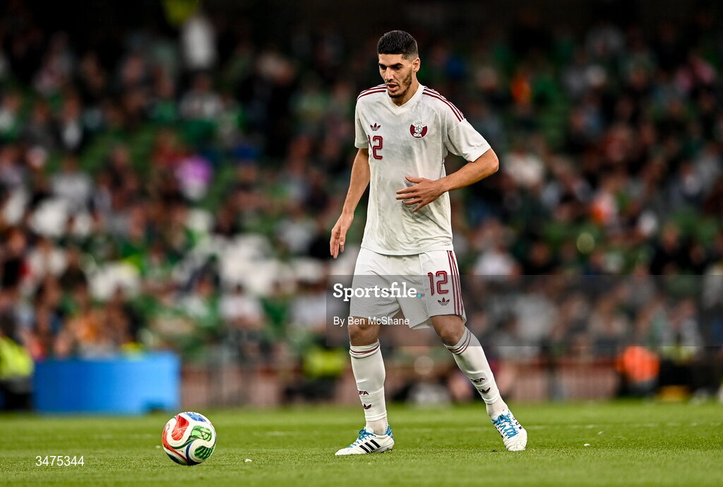 28 May 2026; Karim Boudiaf of Qatar during the international friendly match between Republic of Ireland and Qatar at the Aviva Stadium in Dublin. Photo by Ben McShane/Sportsfile