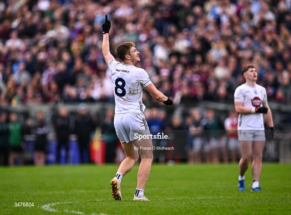 3 May 2026; Kevin Feely of Kildare during the Leinster GAA Football Senior Championship semi-final match between Kildare and Westmeath at Glenisk O'Connor Park in Tullamore, Offaly. Photo by Piaras Ó Mídheach/Sportsfile