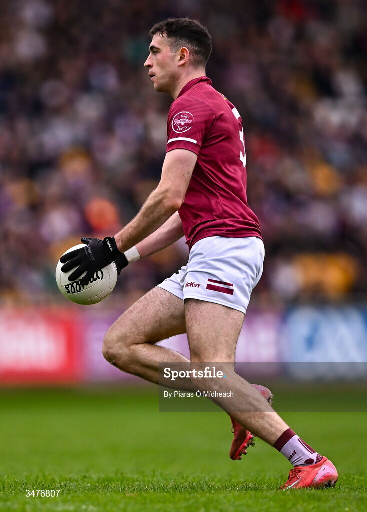 3 May 2026; Charlie Drumm of Westmeath during the Leinster GAA Football Senior Championship semi-final match between Kildare and Westmeath at Glenisk O'Connor Park in Tullamore, Offaly. Photo by Piaras Ó Mídheach/Sportsfile