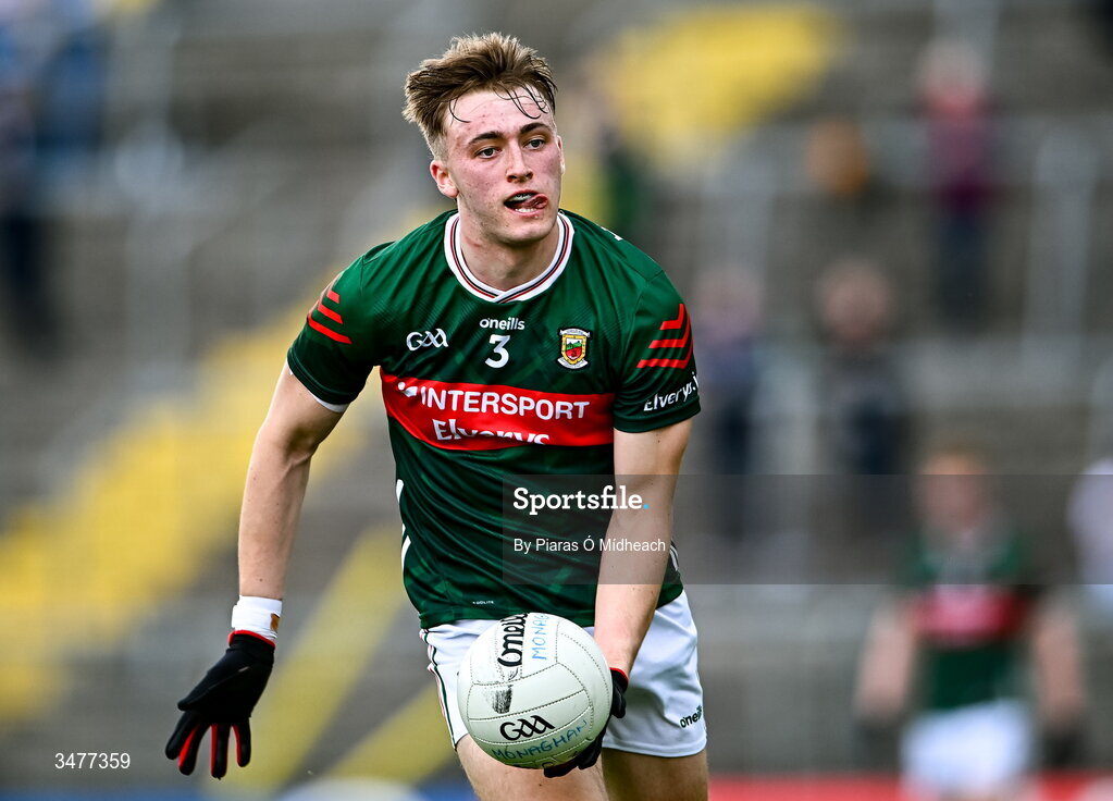31 May 2026; Donnacha McHugh of Mayo during the GAA Football All-Ireland Senior Championship Round 1 match between Monaghan and Mayo at St Tiernach's Park in Clones, Monaghan. Photo by Piaras Ó Mídheach/Sportsfile
