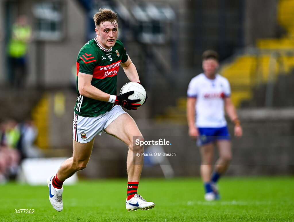 31 May 2026; Donnacha McHugh of Mayo during the GAA Football All-Ireland Senior Championship Round 1 match between Monaghan and Mayo at St Tiernach's Park in Clones, Monaghan. Photo by Piaras Ó Mídheach/Sportsfile