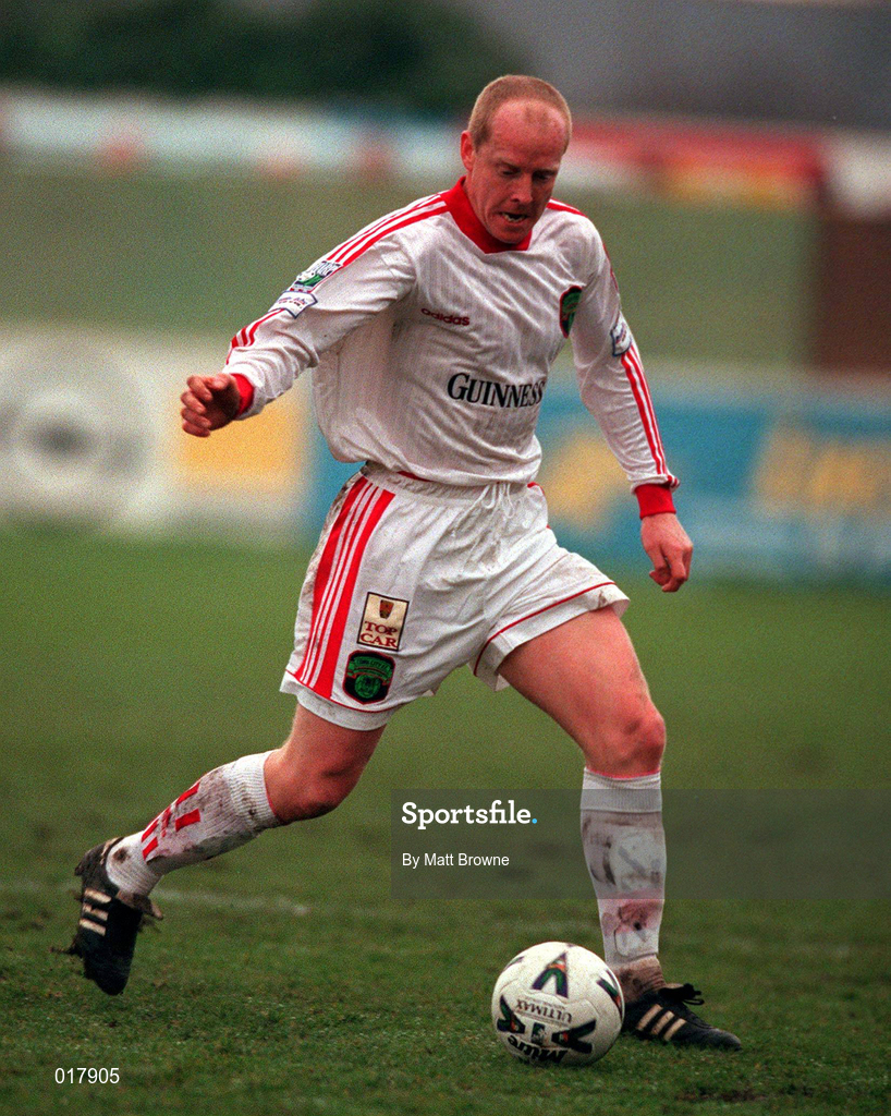 31 January 1999; Dave Hill of Cork City during the Harp Lager National League Premier Division match between Shelbourne and Cork City at Tolka Park in Dublin. Photo by Matt Browne/Sportsfile