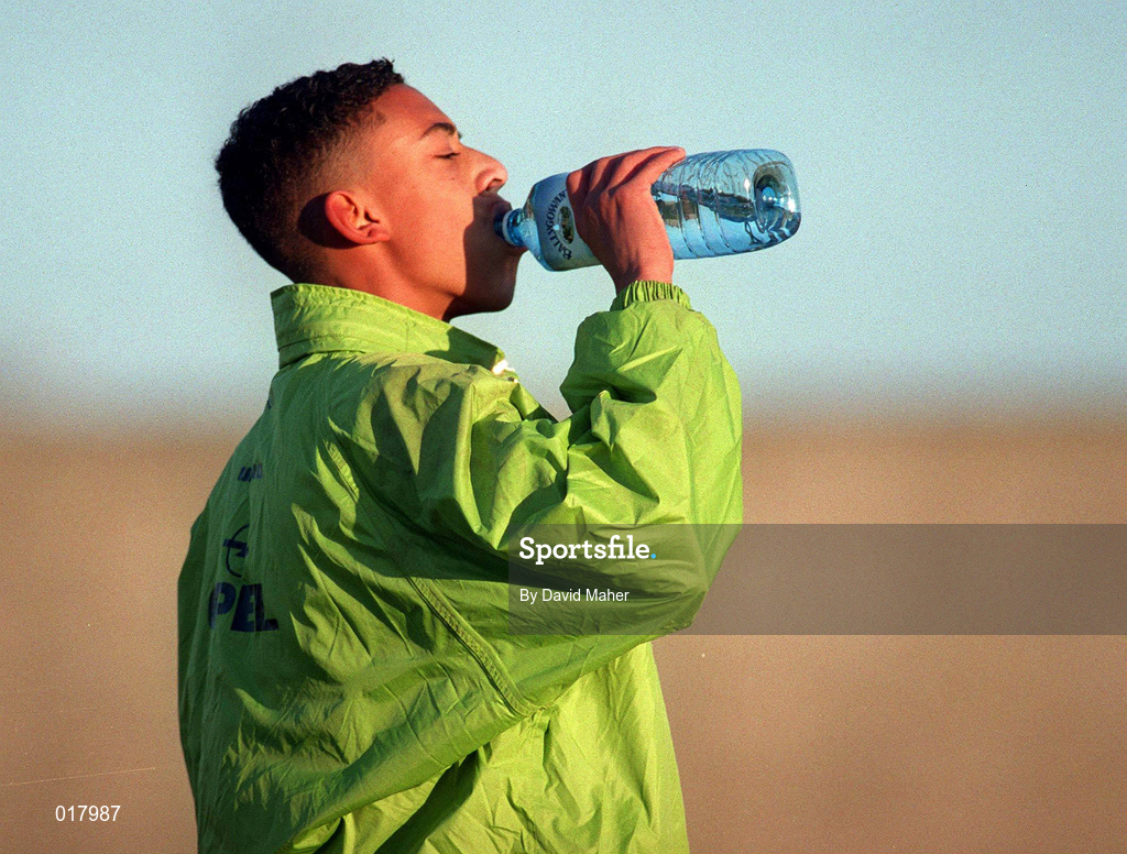21 January 1999; Dwayne Mattis during a Republic of Ireland U17's training session at St. Fintans School in Sutton, Dublin. Photo by David Maher/Sportsfile