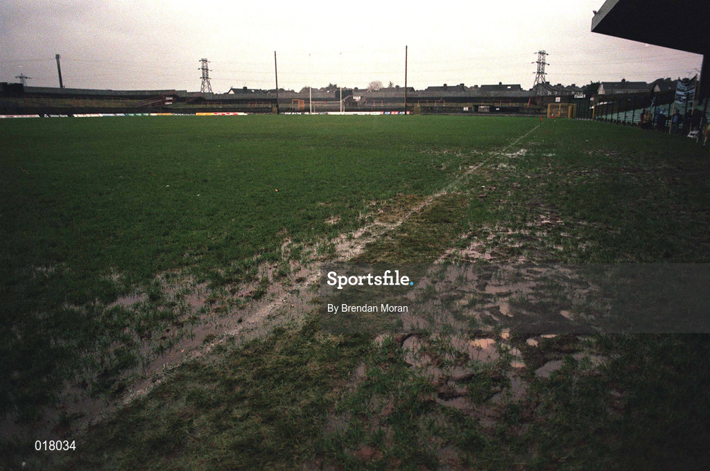 13 December 1998; A general view inside the stadium showing the condition of the pitch prior to the AIB Munster Senior Club Football Championship Final match between Doonbeg and Moyle Rovers at the Gaelic Grounds in Limerick. Photo by Brendan Moran/Sportsfile